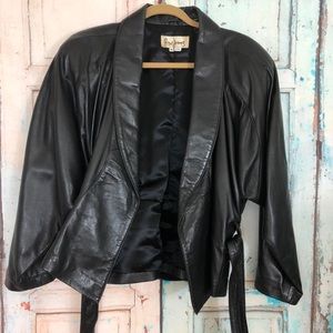Vintage 80’s Peter James Black Leather Jacket